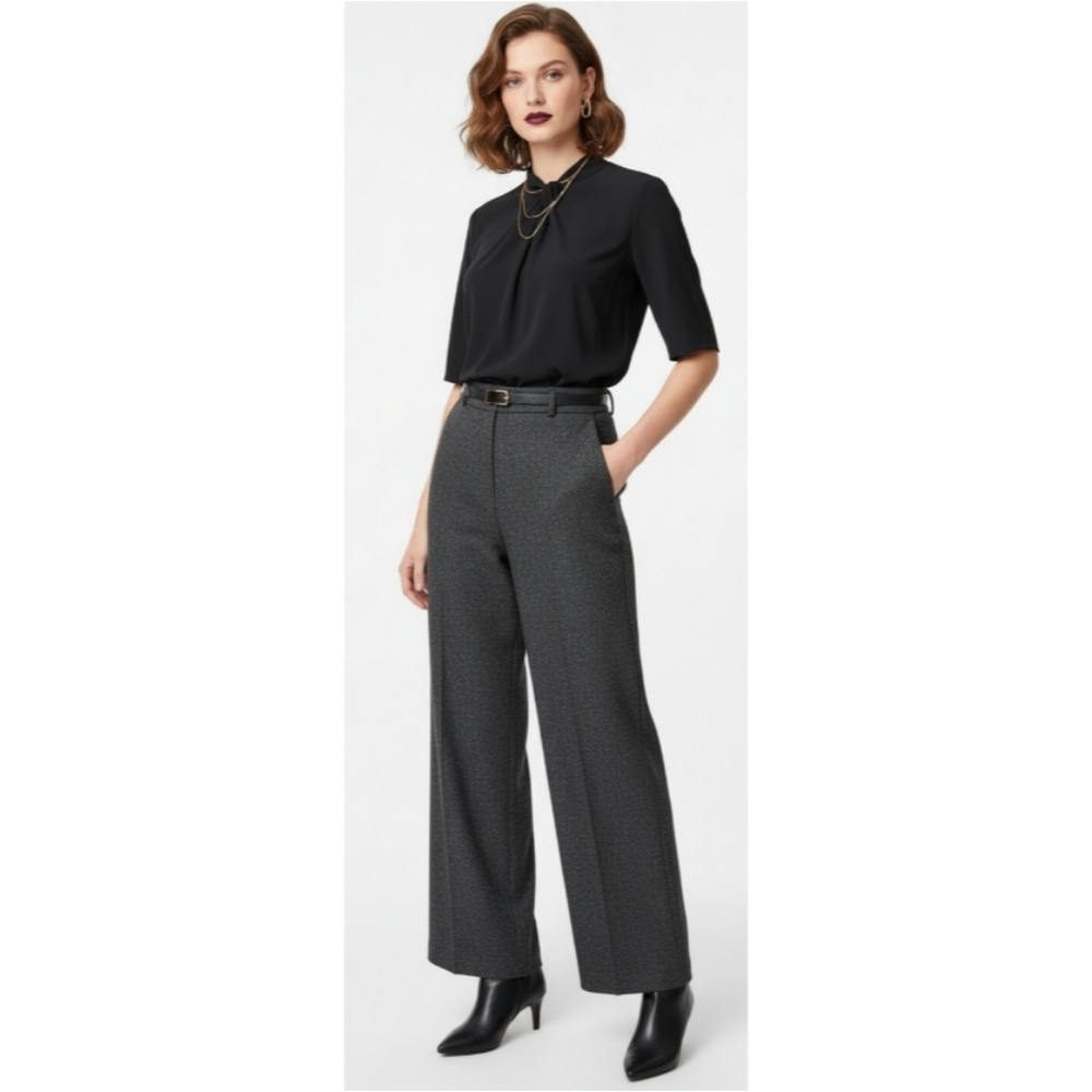 Worthington Women's Size XS Black 3/4 Sleeve Stretchy Mock Twist Neck Top